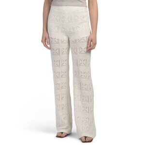SUNDAY EDITION White Crochet Pants